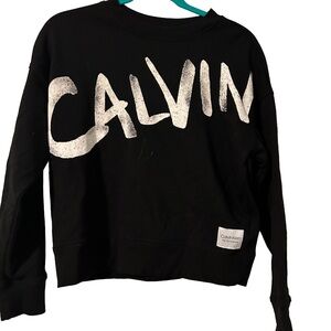 Calvin Klein Performance Black and White Women's Crew Neck Logo Sweatshirt XS